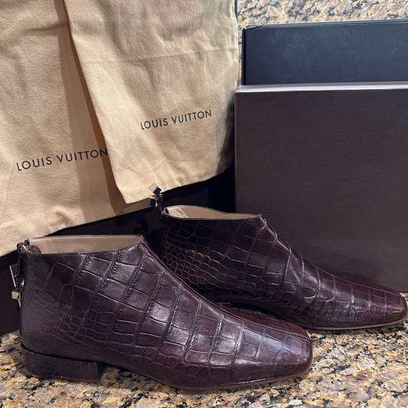 Louis Vuitton Alligator skin luxury ankle boots 38,5 NWT - Picture 4 of 12